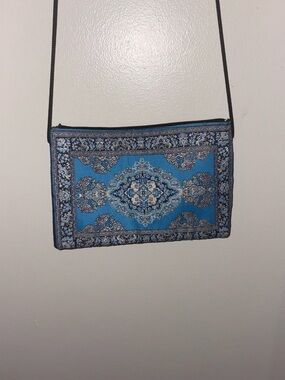 Source Unknown Blue Woven Medallion Mini Crossbody
